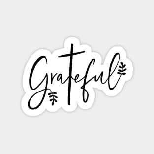 Grateful hand lettering with a cross, design for Thanksgiving Sticker